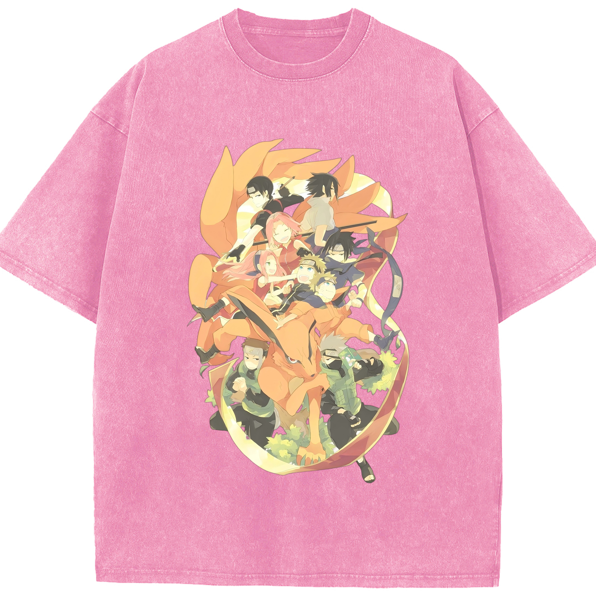 （画像用） NARUTO -ナルト- うずまき ナルト Uzumaki Naruto 綿100% ヴィンテージ風 半袖Tシャツ（フロントプリント）